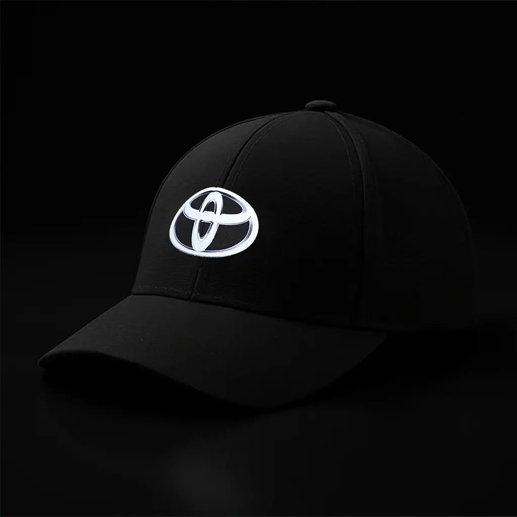 Black cap with Toyota logo on a black background