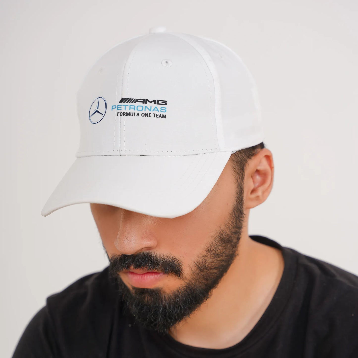 Mercedes Market cap- Mercedes AMG Logo White Cap- Loopzs