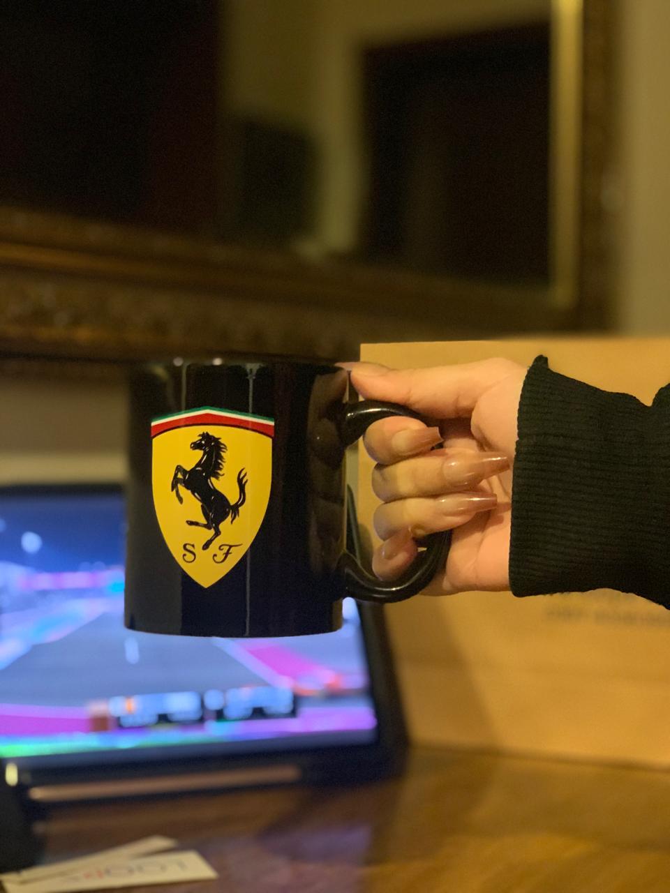 New F1 Formula Black Mug- Ferrari Logo