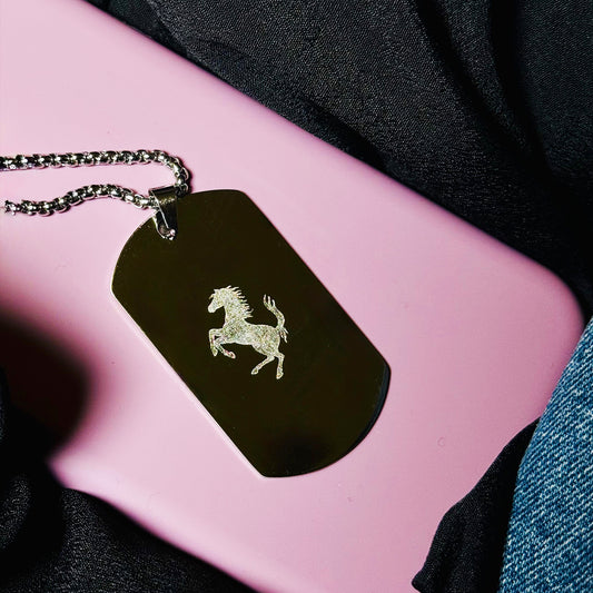 Ferrari Horse pendant necklace chain in Silver - F1