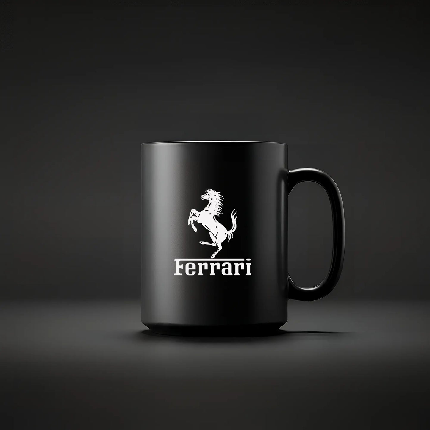 New F1 Formula Black Mug whote design- Ferrari Logo