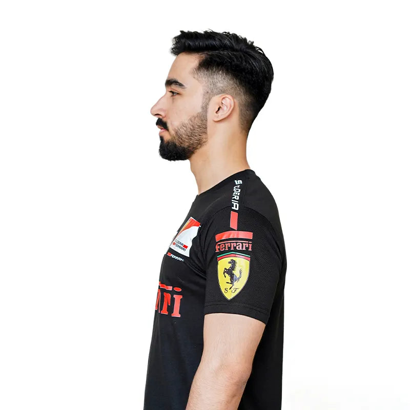 Ferrari with Puma branding Black T shirt male right side view