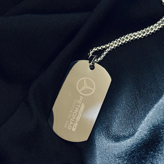 Mercedes AMG pendant necklace chain in Silver- F1