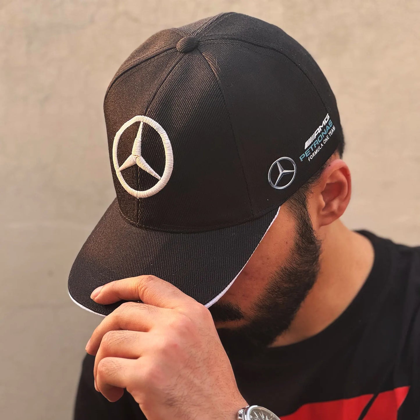 Mercedes Logo Embroidery Caps in Black- 2025 – Loopzs