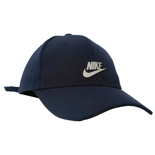 A black snapback cap with the white Audi logo on the front.