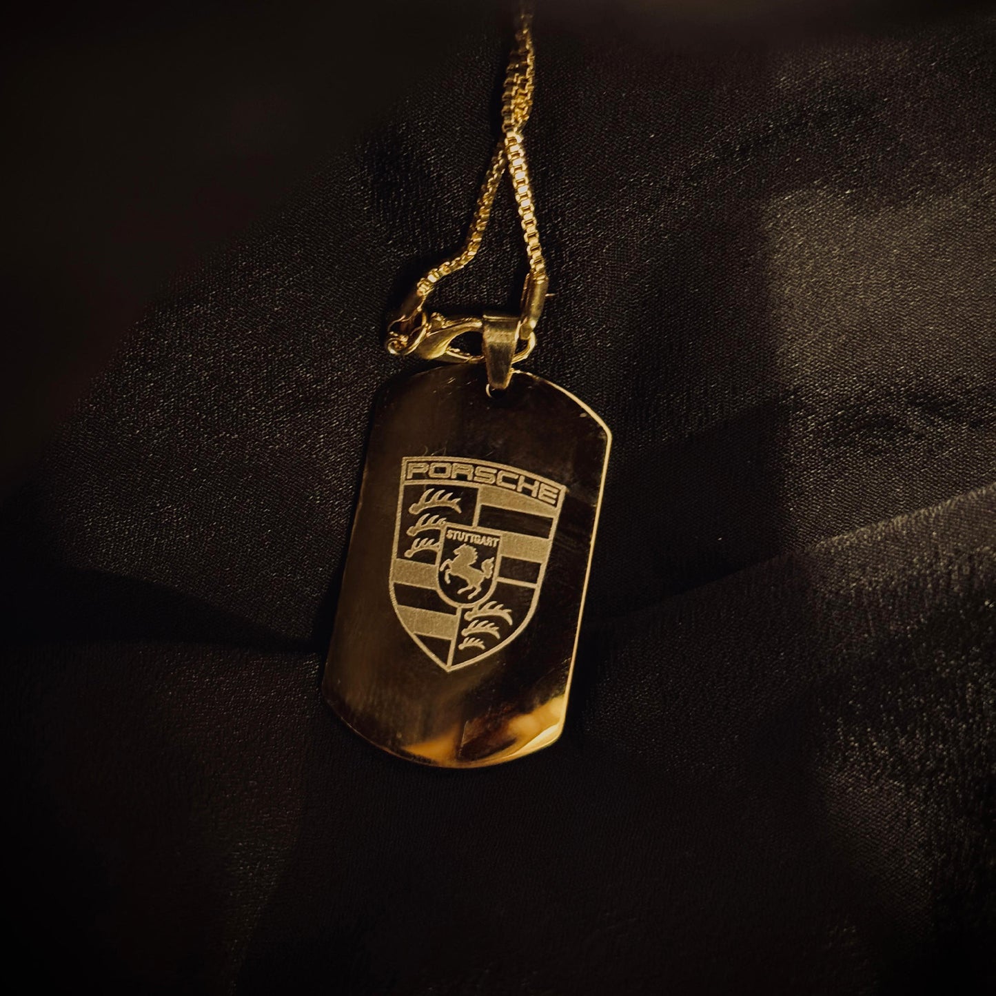 Porsche pendant necklace chain in Golden- The perfect pick for F1