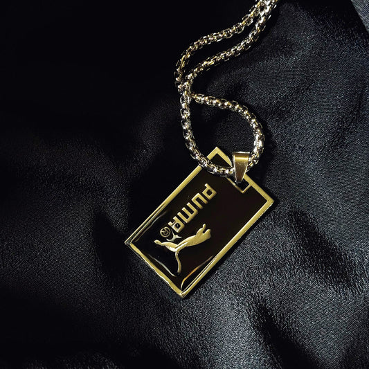 Puma pendant necklace chain in Silver & Black - TheLoopzs