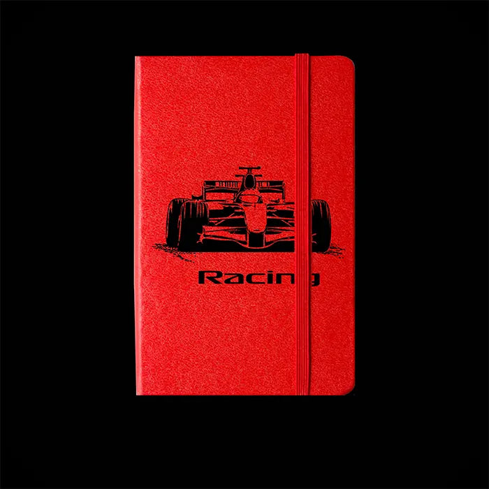 Racing Car notebook in red color by loopzs