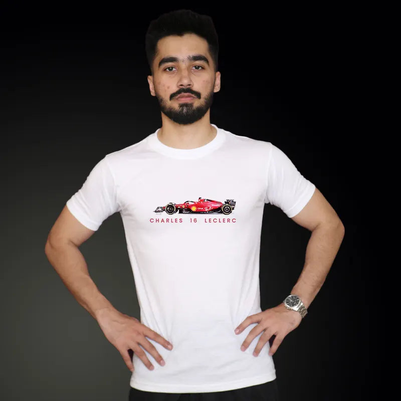 2024 Charles Leclerc Car T-shirt Front Design | Ferrari F1