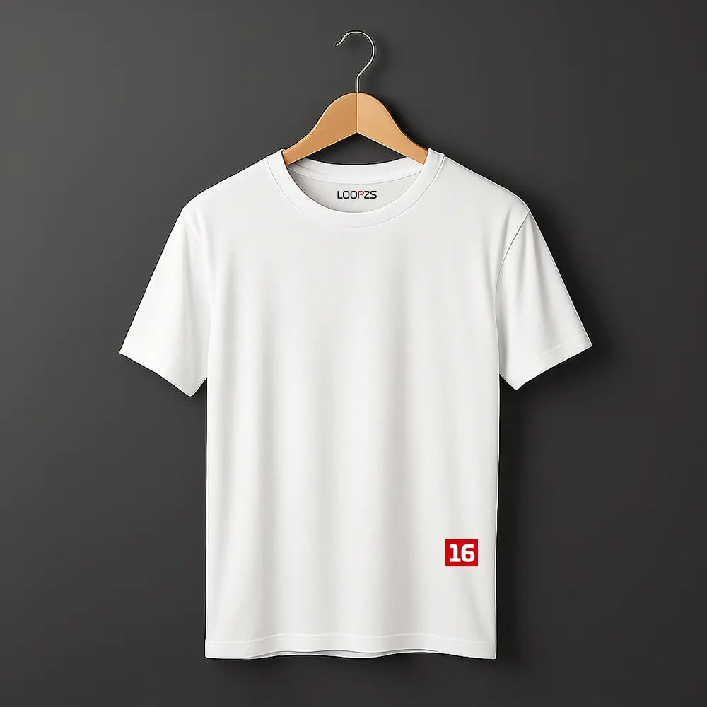 white Charles Leclerc racing T-shirt, F1-inspired motorsport streetwear