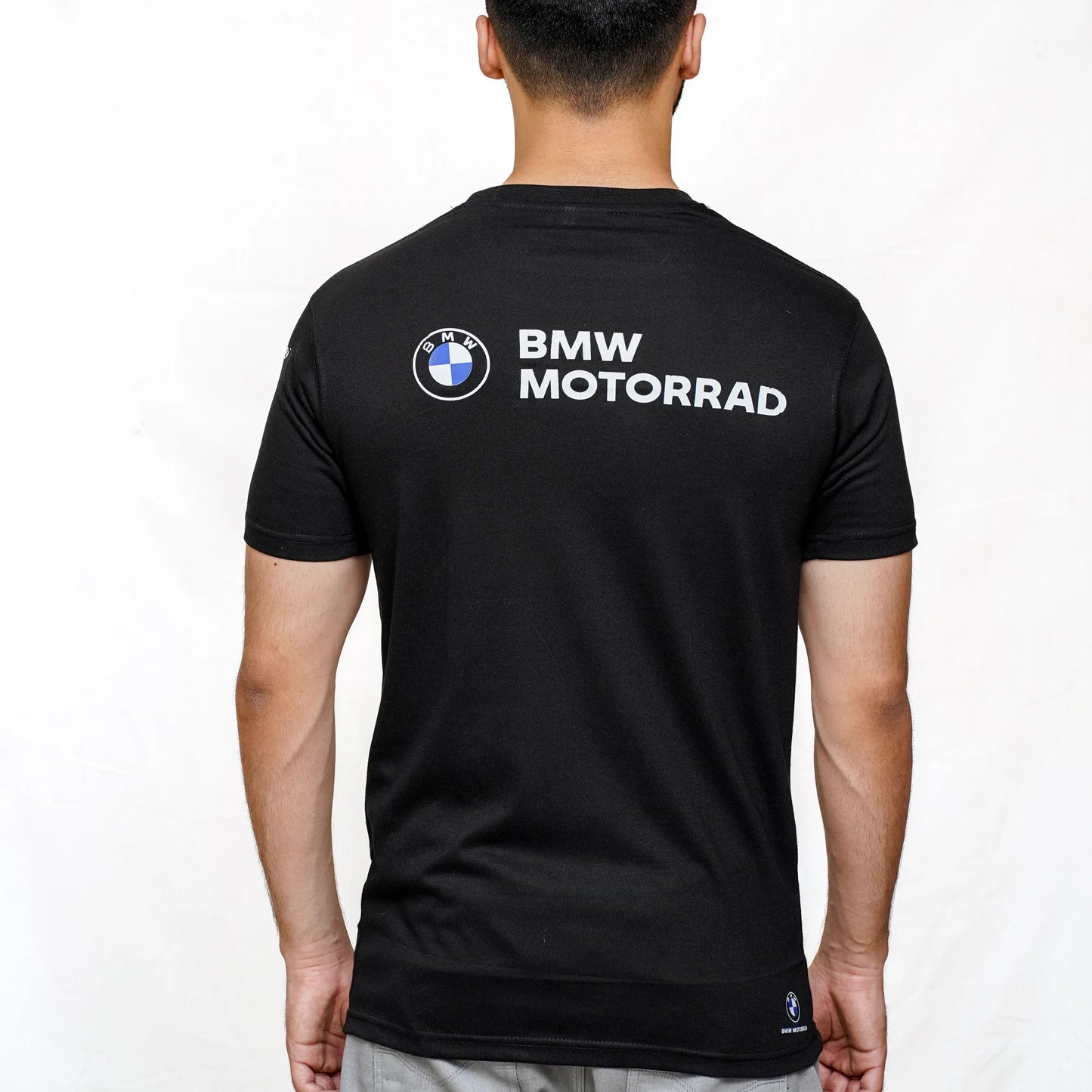 M Motorsport Essential BMW tshirt in black color and  back view