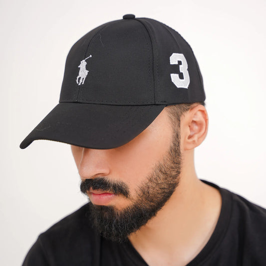Black Polo embroidery  cap in Pakistan
