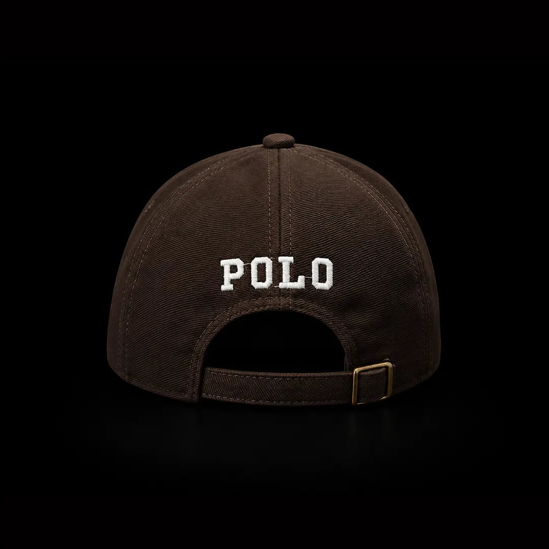 Dark Brown cap n white embriodery back