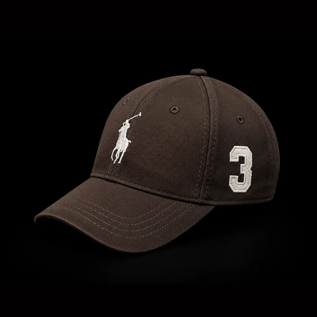 Dark Brown cap n white embriodery