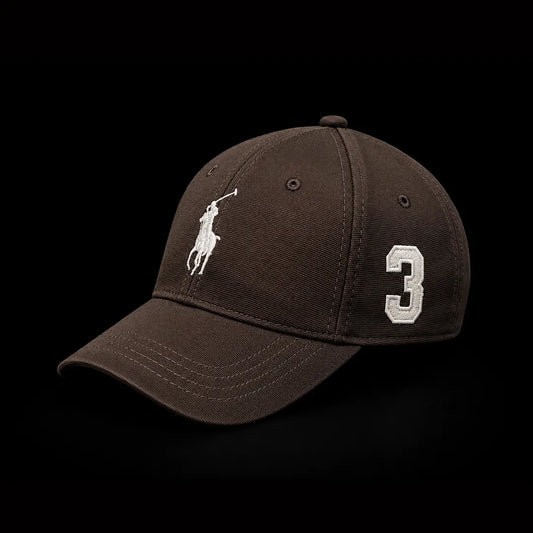 Dark Brown cap n white embriodery