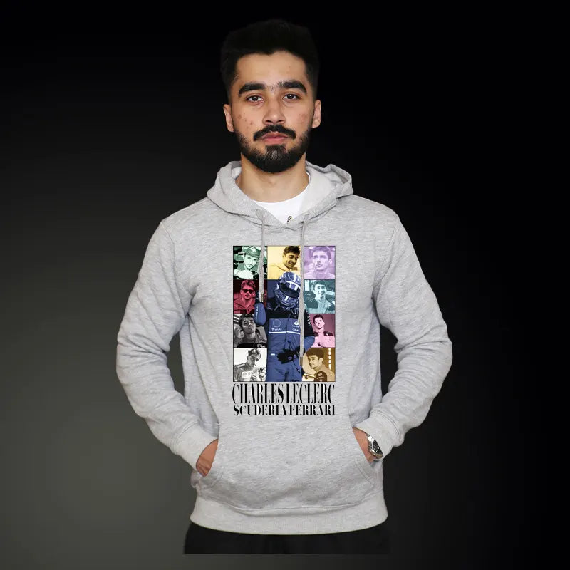 2024 Charles Leclerc gray Hoodie | Scuderia Ferrari F1