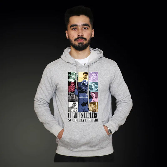 2024 Charles Leclerc gray Hoodie | Scuderia Ferrari F1