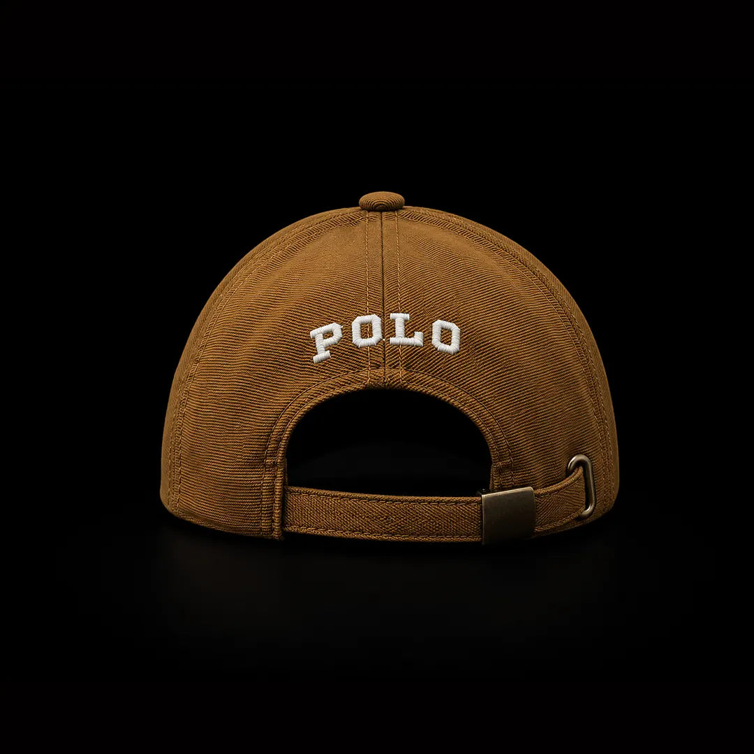 chocolate brown wnite embriodery polo cap