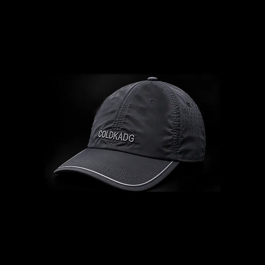 Charcoal grey quick-dry sports cap with laser-cut vents and reflective brim, Loopzs Pakistan