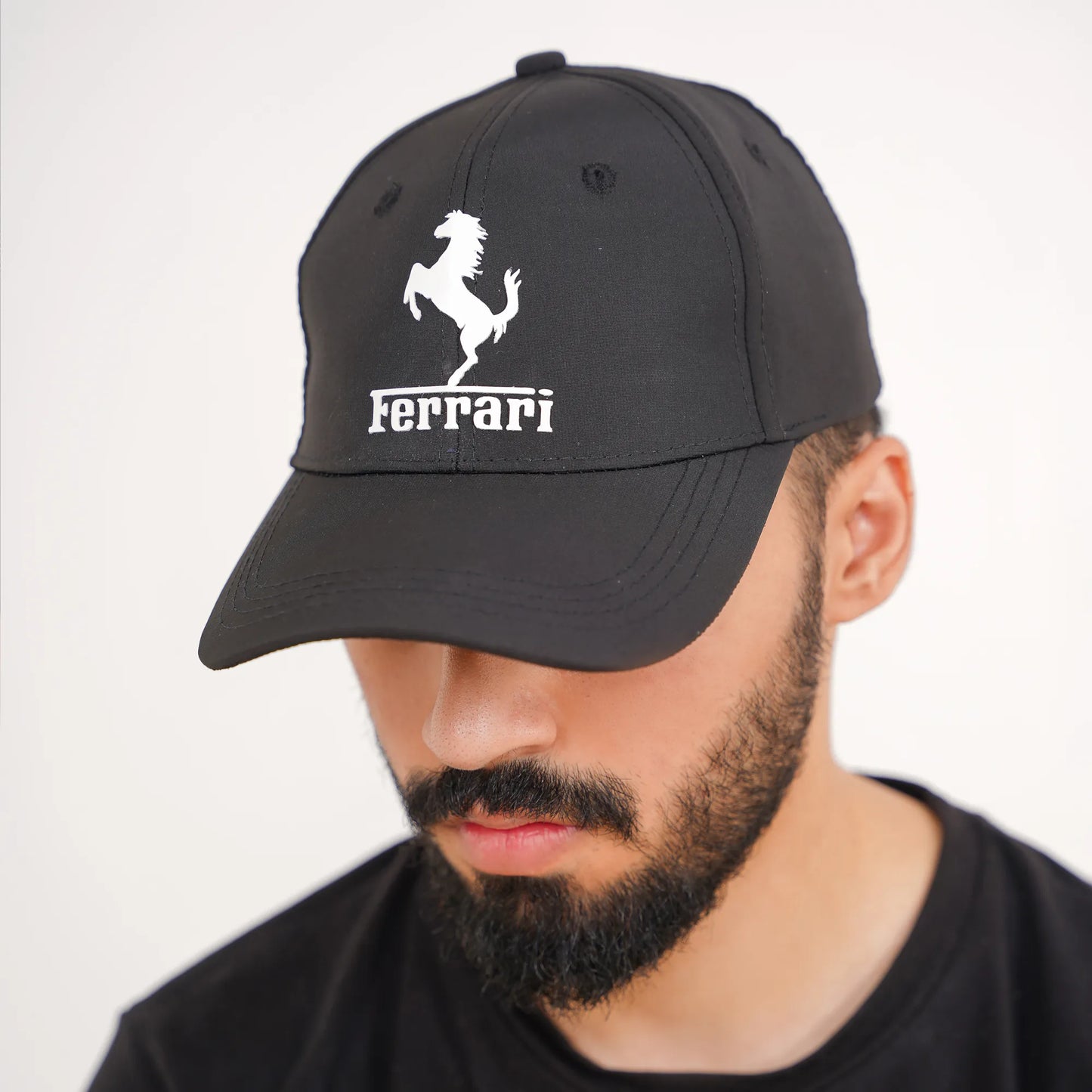 FERRARI PRANCING HORSE Logo on black Cap