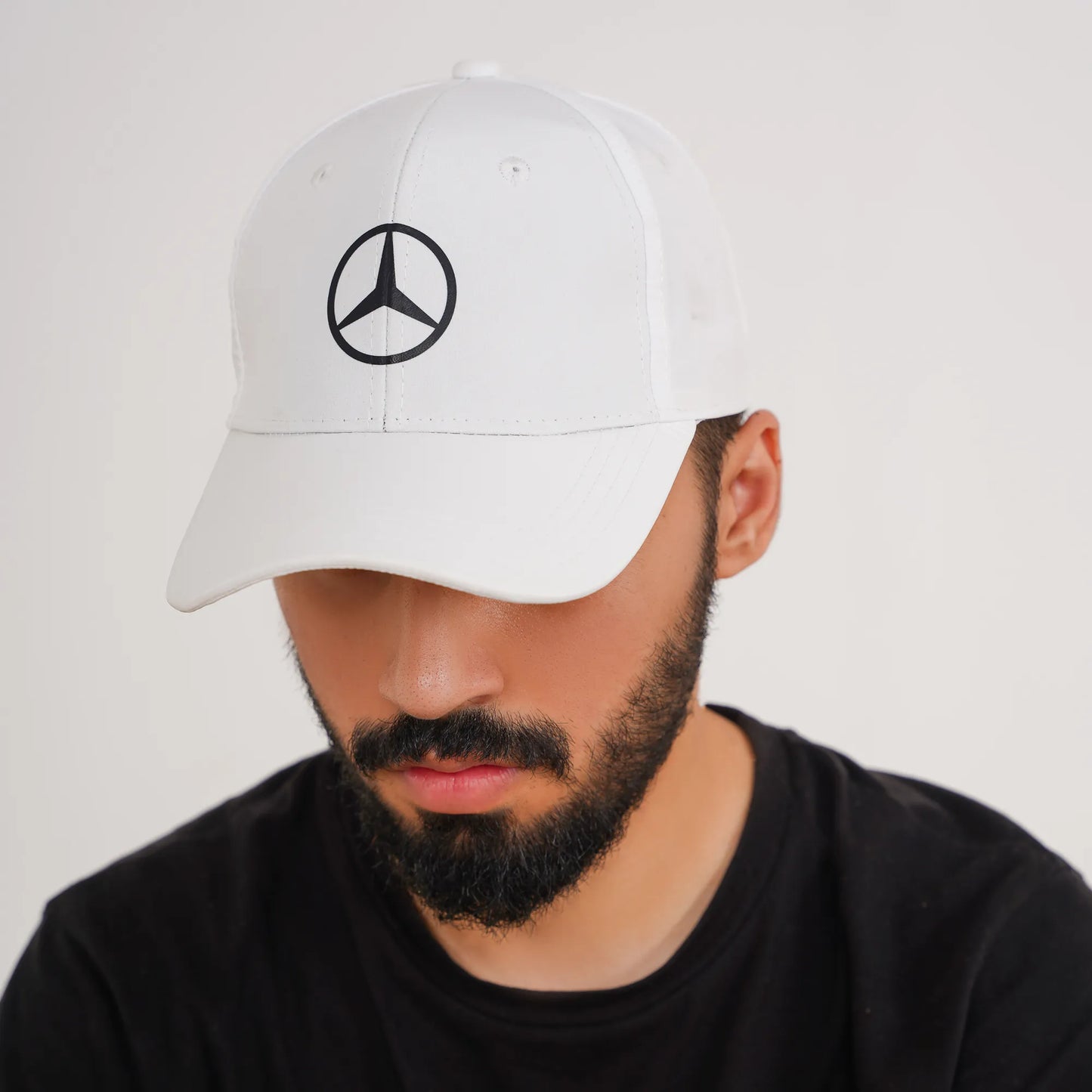 Mercedes F1 Team & Driver Caps in White - Mercedes Logo - Loopzs