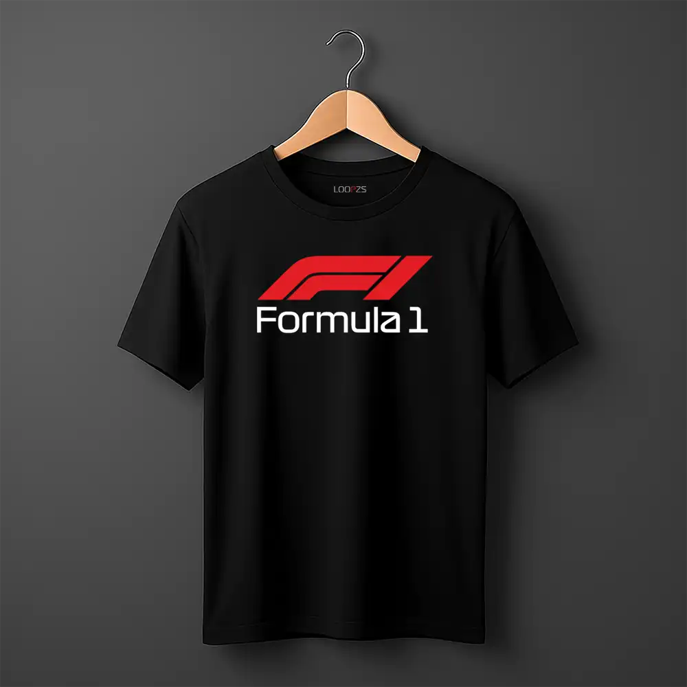 F1 Formula teein black with fine fabri