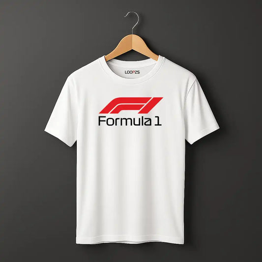 F1 formula1 Tshirt white front 