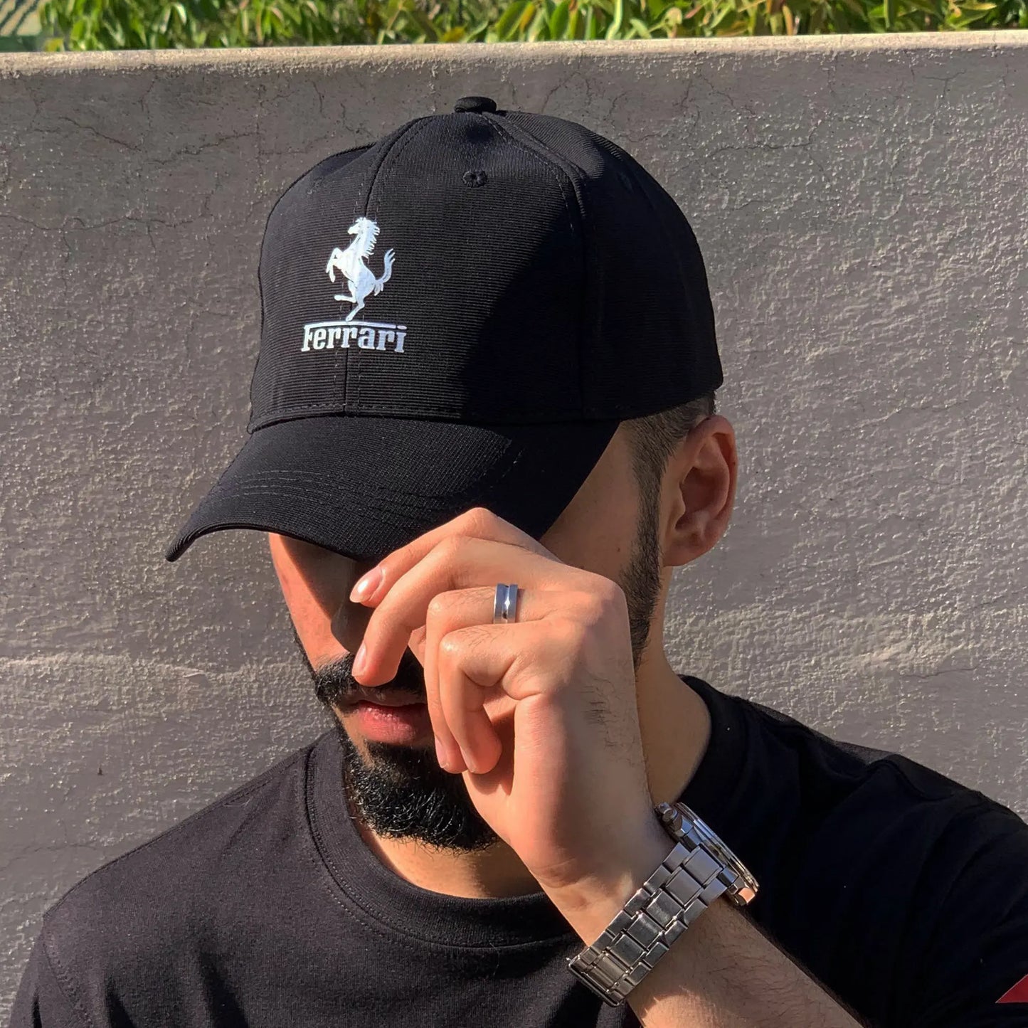 FERRARI PRANCING HORSE Logo on black Cap