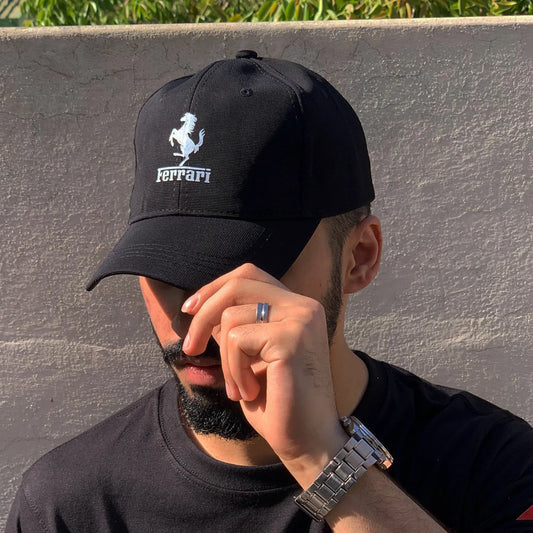 FERRARI PRANCING HORSE Logo on black Cap