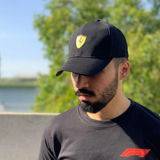 Ferrari F1 Cap – 2025 Formula 1 Racing Hat in Black