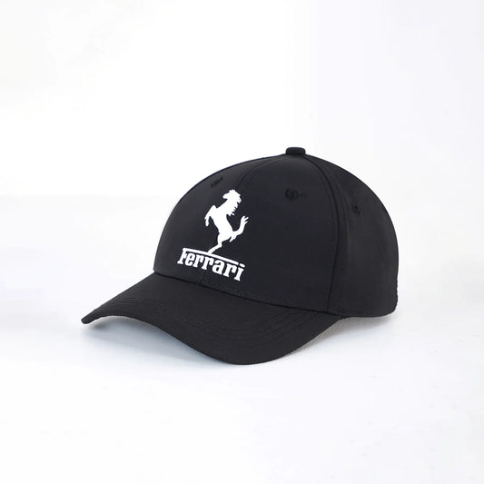 Ferrari Prancing Horse logo on black cap