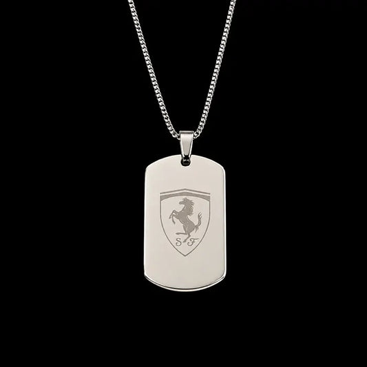 SF Shield Charles Leclerc F1 Pendant Necklace | Silver
