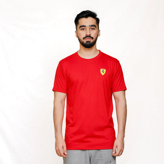 PUMA Men's Standard small Scuderia Ferrari Race Shield Red Tee