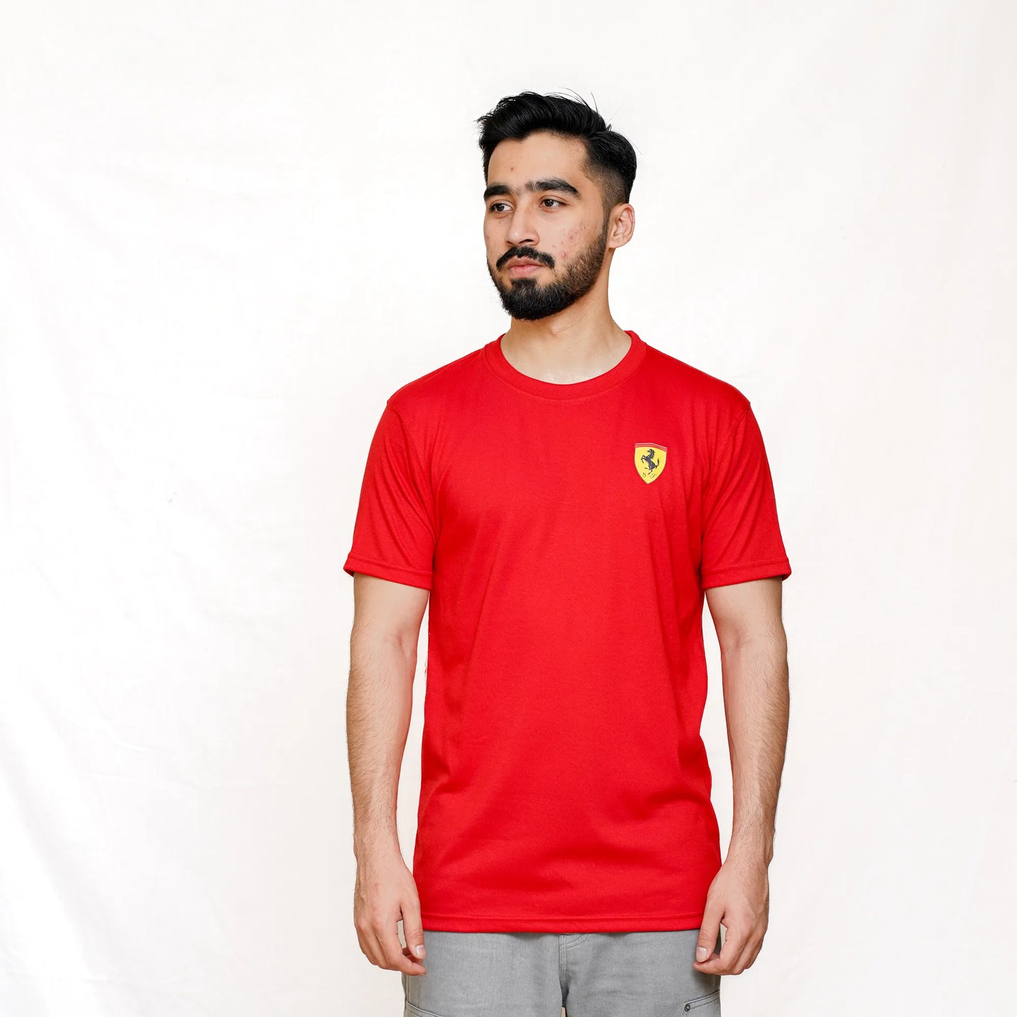 PUMA Men's Standard small Scuderia Ferrari Race Shield Red Tee