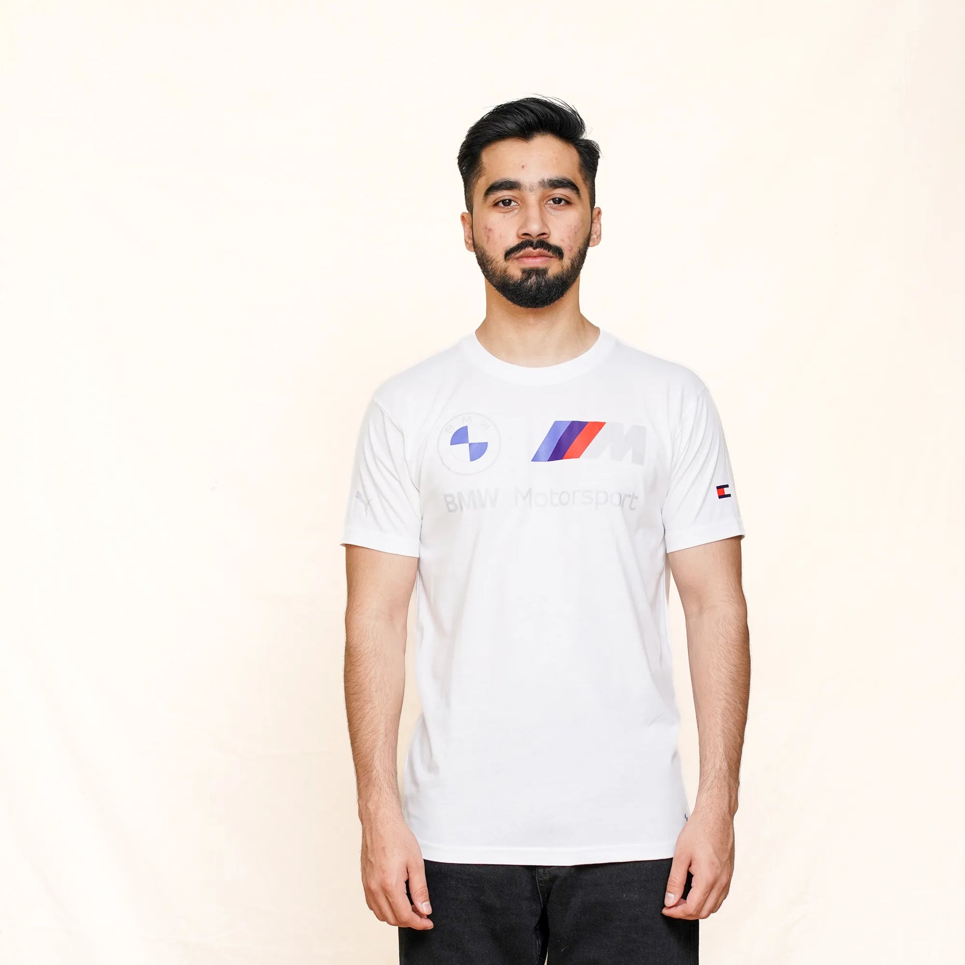 BMW-M-Motorsport-Essentials-Logo-White Tee