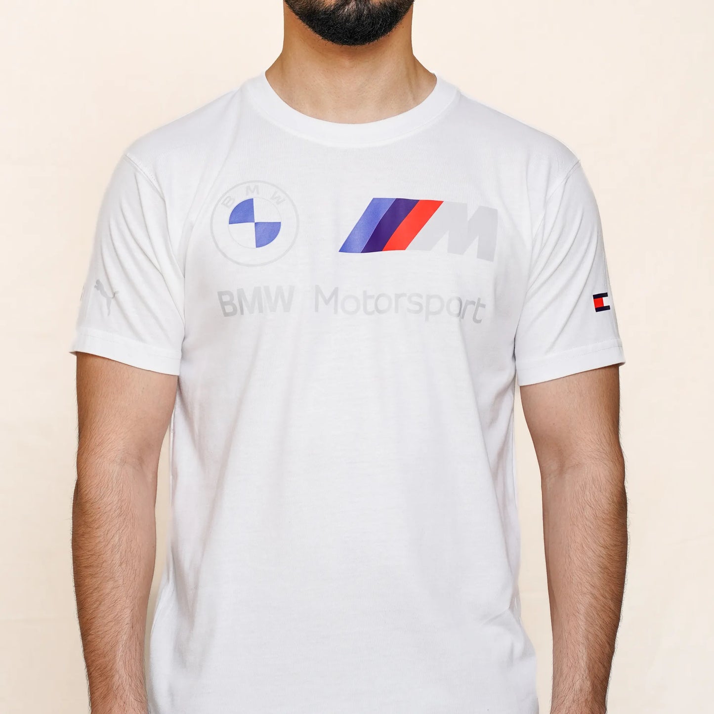 BMW-M-Motorsport-Essentials-Logo-White Tee | The loopzs