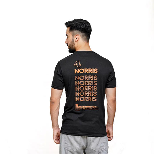 Lando Norris LN4 Repeat Black T-Shirt  | McLaren F1