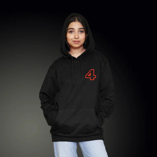 Lando Norris 4 Pattern Deisgn Black Hoodie in Front & back | Mclaren F1