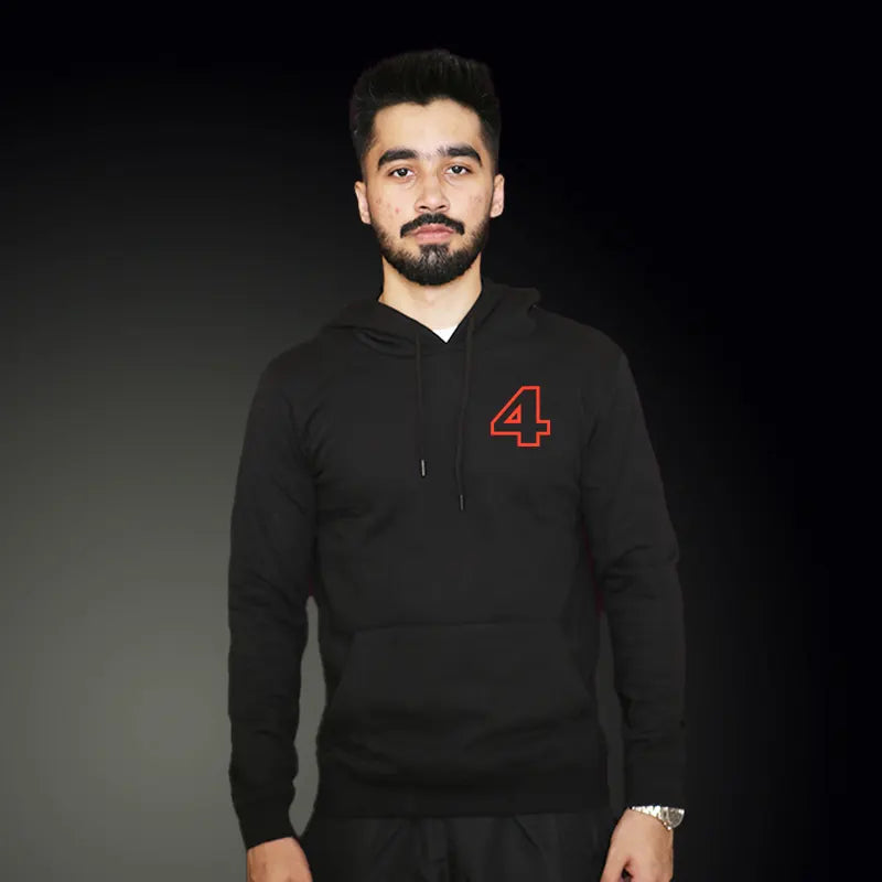 Lando Norris 4 Pattern Deisgn Black Hoodie in Front & back | Mclaren F1