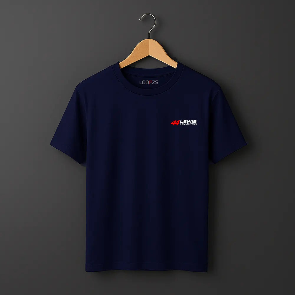 44 lweis hamilton Navy tshirt round neck