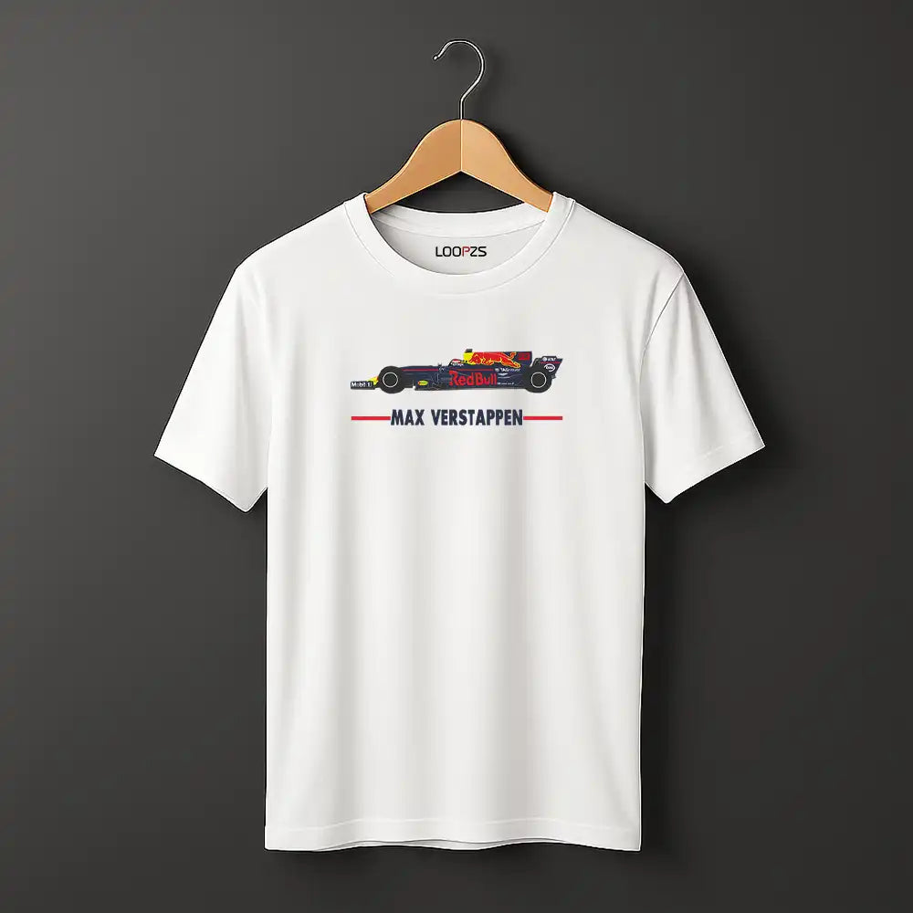 Max Verstappen Red Bull Racing car in white with front design