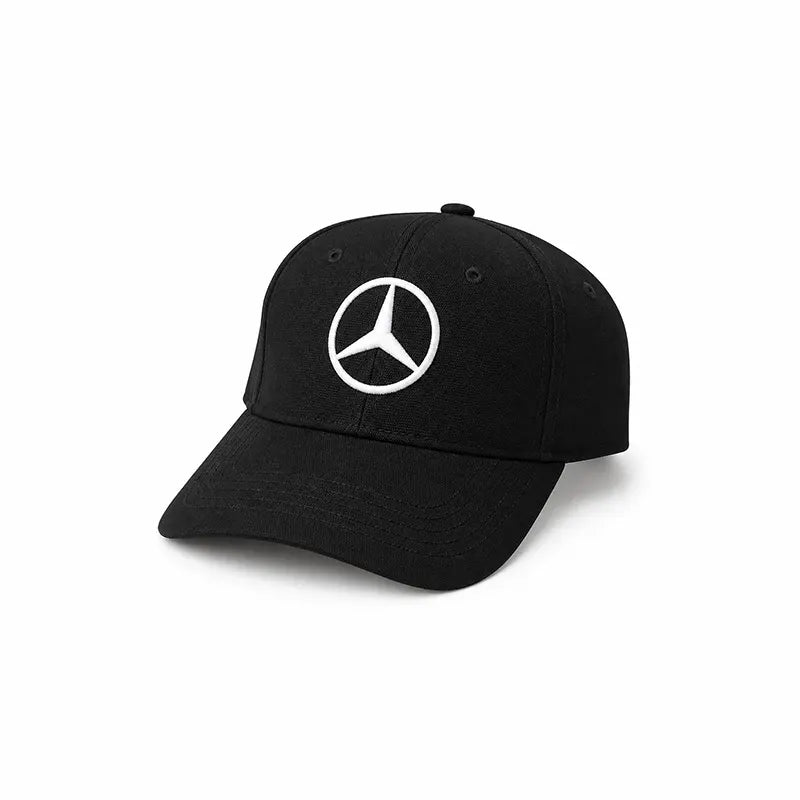 Black cap with Racing Collection-Benz logo on a white background