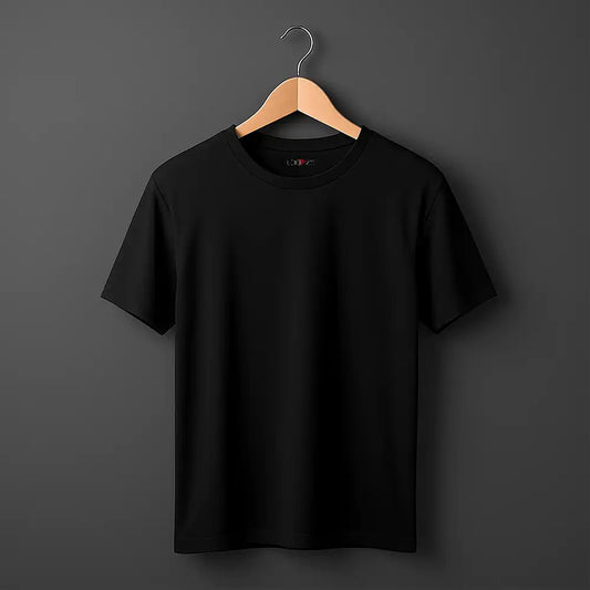Plain black T-shirt for men in Pakistan – premium cotton everyday wear