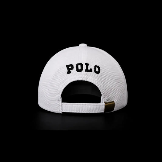 Polo Cap in White with Embriodery Polo No.3