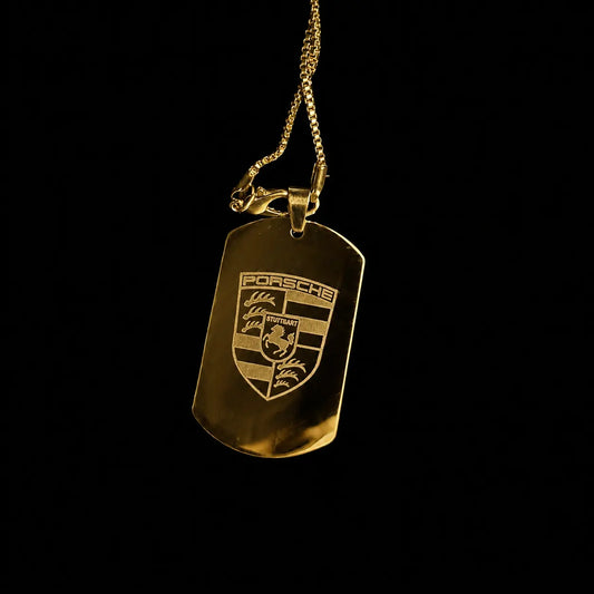 Porsche Pendant Necklace | Golden