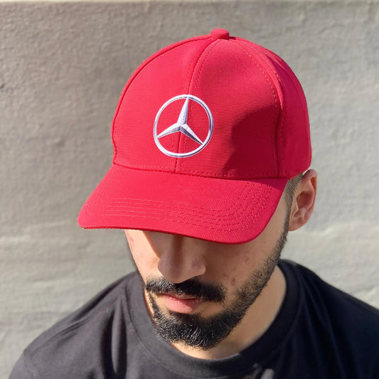 mercedes benz Cap in Red - Mercedes Logo - Loopzs