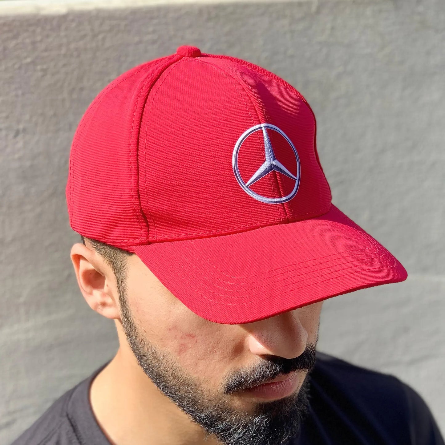 mercedes benz Cap in Red - Mercedes Logo - Loopzs