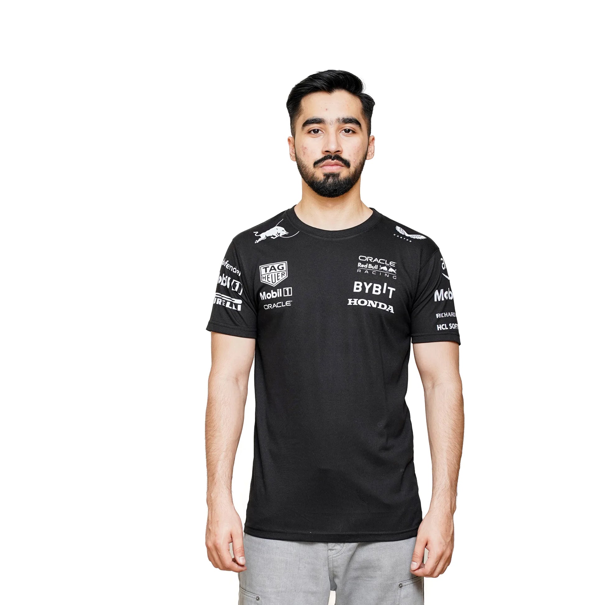 Red Bull Racing T-shirt F1 America race Verstappen Perez inn fine cotton