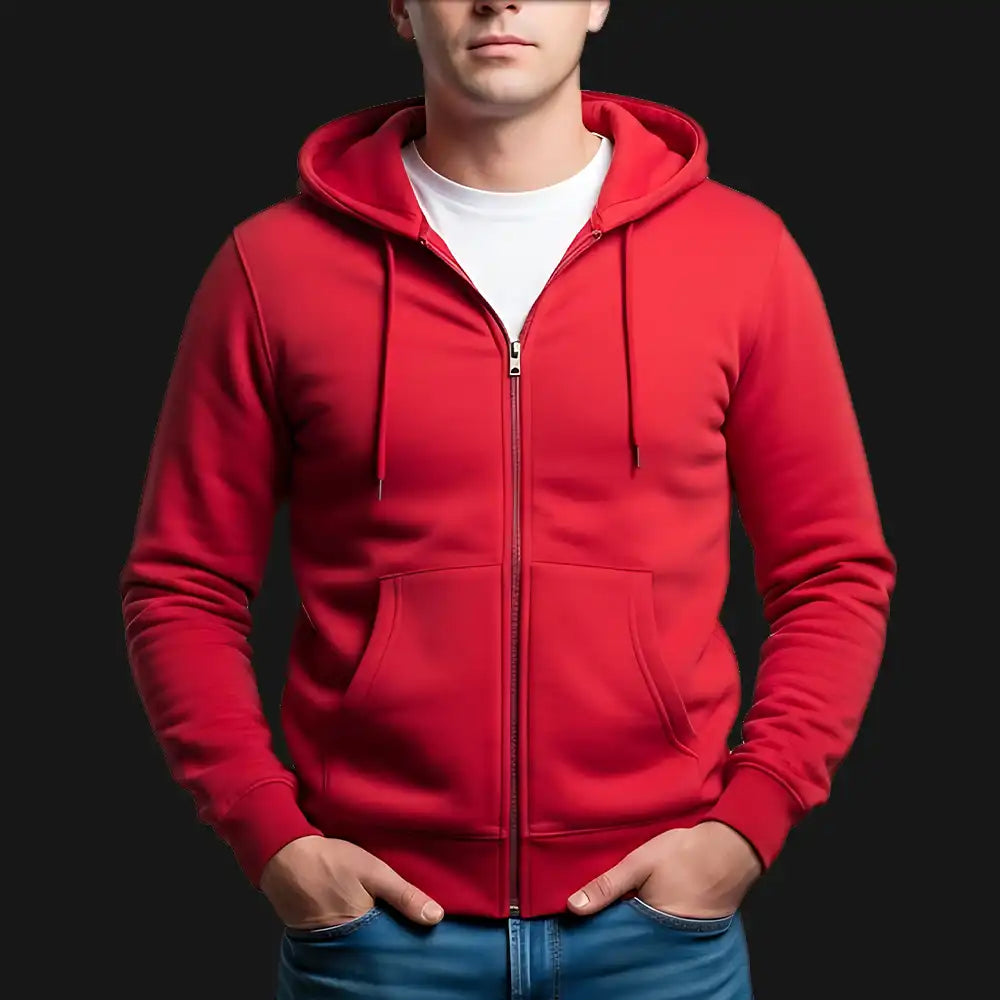 Red Zipper hoodie 