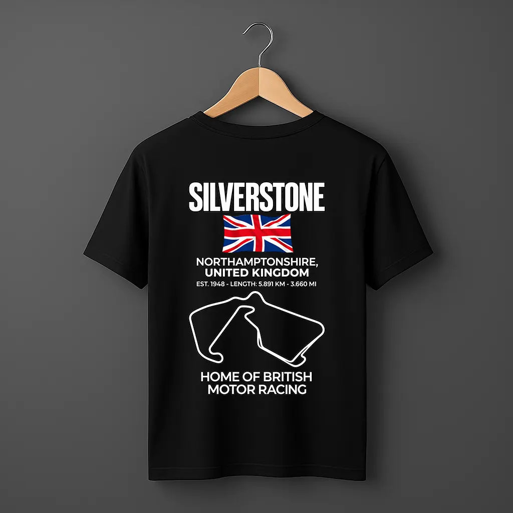 Silver stone Racing tshirt in black with round neck